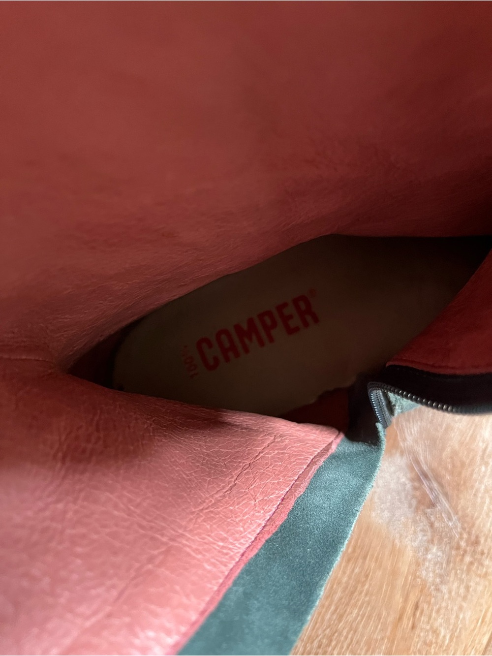 Camper Blue Leather Mid-Calf Zip Boots - Picture 5 of 9